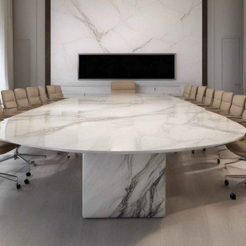 Konferenztisch, Tischplatte aus Marmor