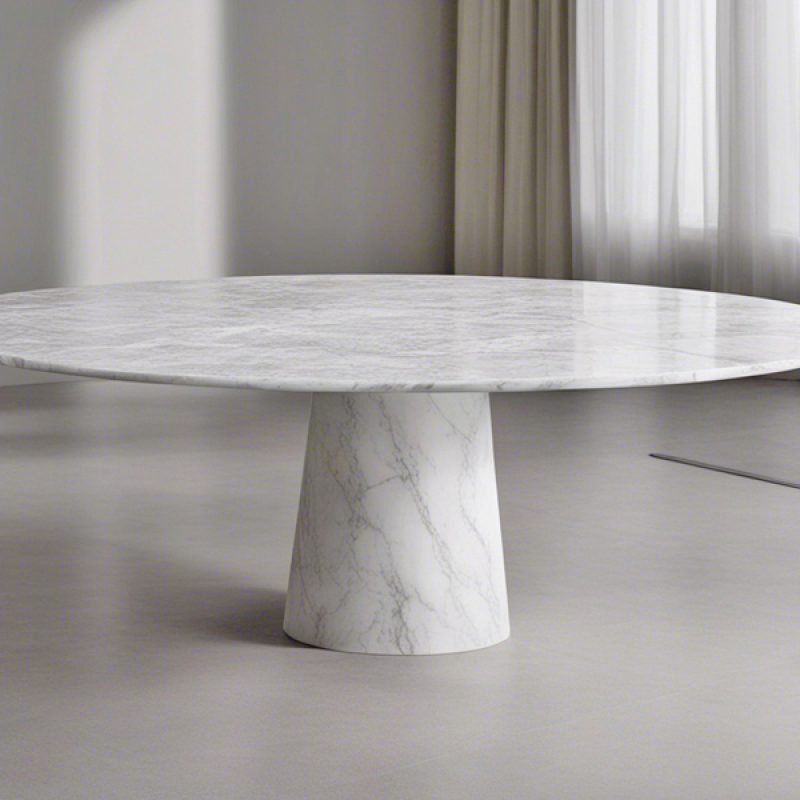 Marmor-Tischplatte mit Fuß aus Marmor