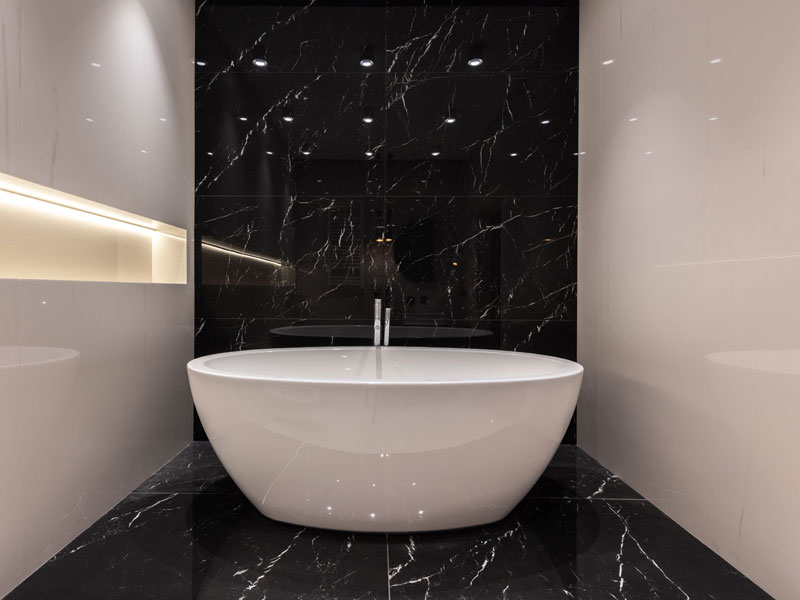 Schwarze Marmorplatten aus Nero Marquina nach Zeichnung